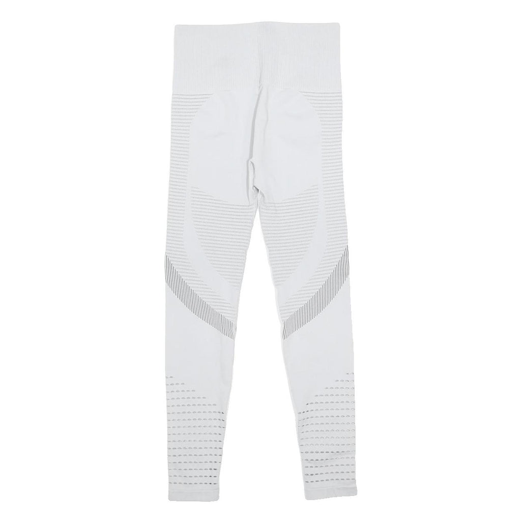 Womens White & Grey Leggings Slim Tapered S W24 L24 Seamless Athletic Leggings