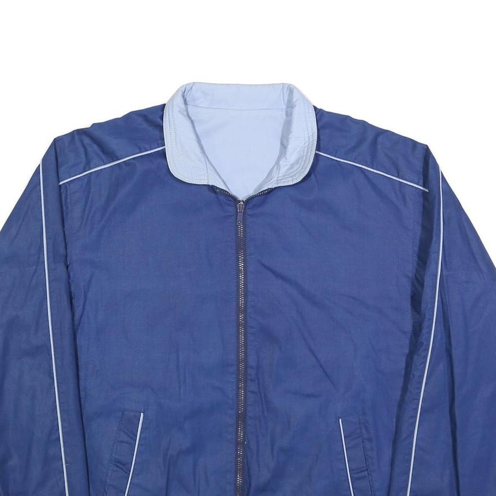 FREE LOOK Mens Blue Lightweight Reversible Jacket L Cotton Blend Zip Casual