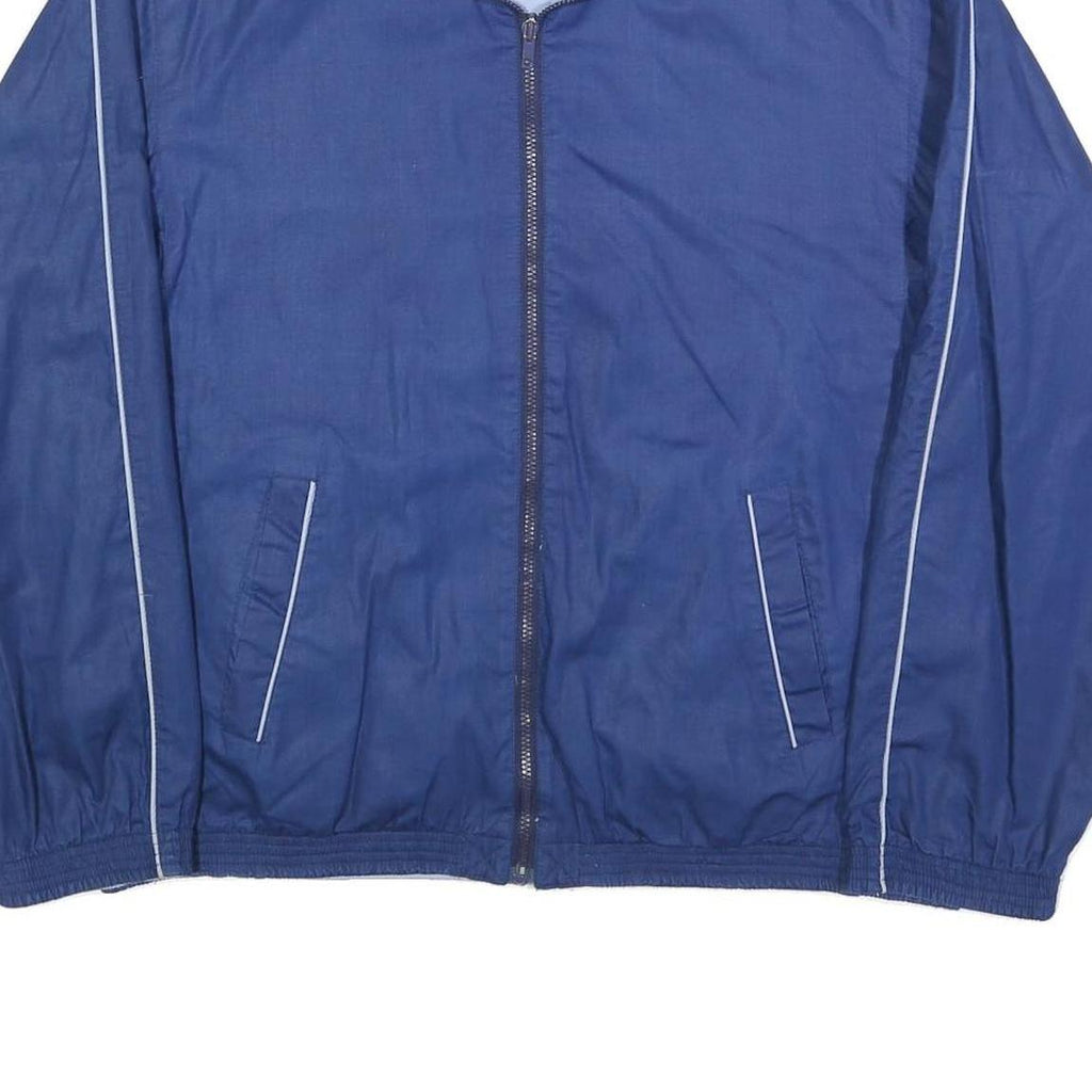 FREE LOOK Mens Blue Lightweight Reversible Jacket L Cotton Blend Zip Casual