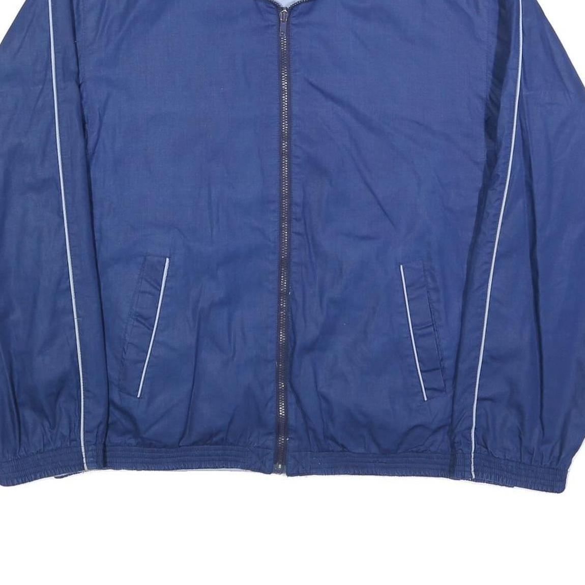 FREE LOOK Mens Blue Lightweight Reversible Jacket L Cotton Blend Zip Casual