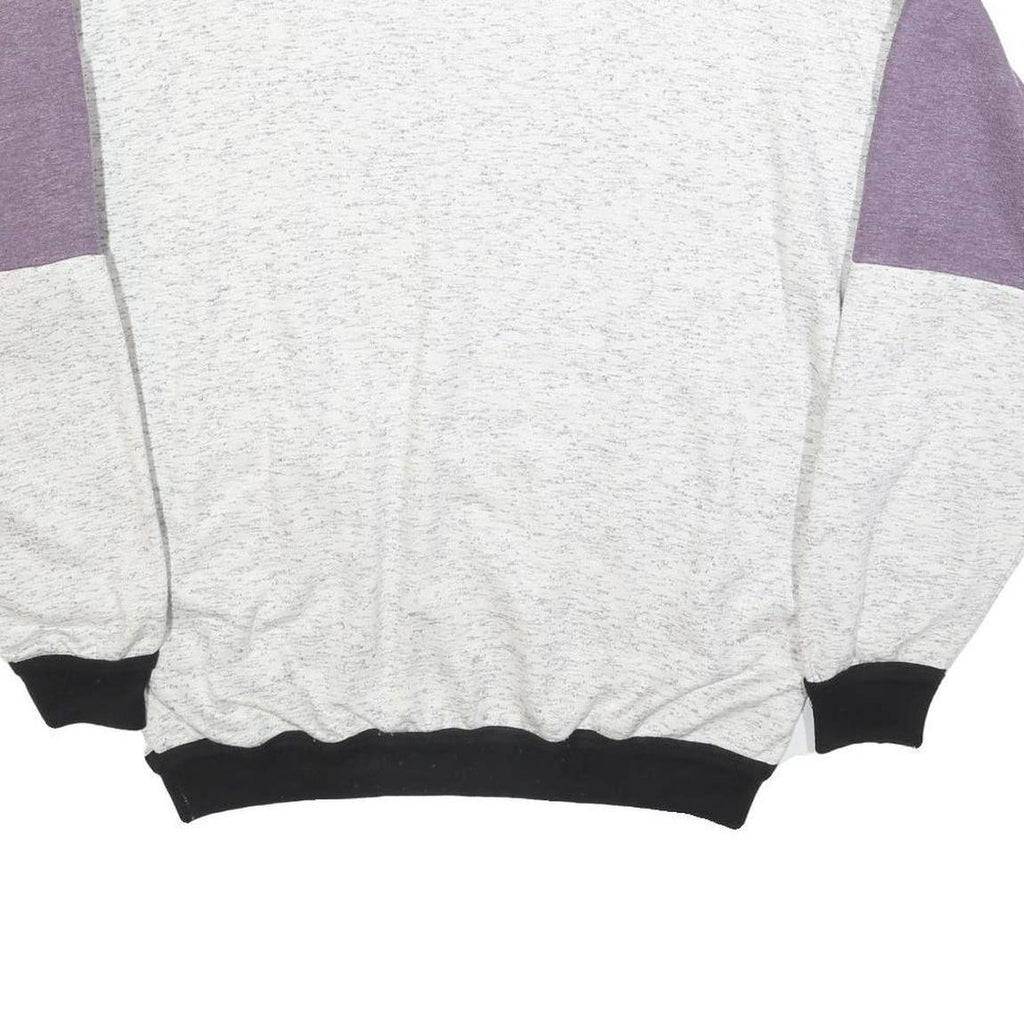 Mens White & Purple Active 13 Sweatshirt XL Crew Neck Casual Cotton Blend