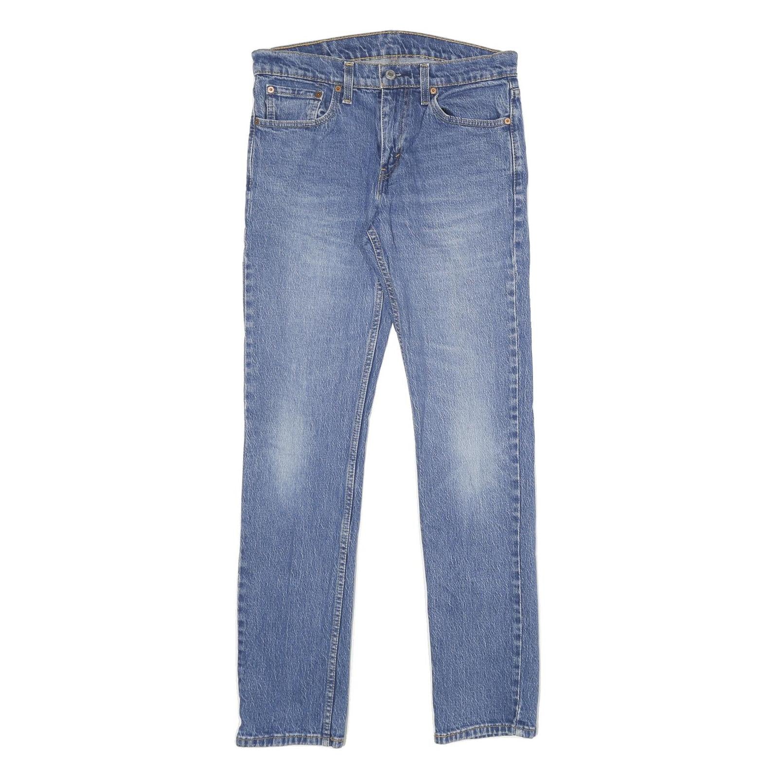 LEVI'S 511 Slim Mens Blue Slim Skinny Denim Light W31 L34 Classic Zip Jeans