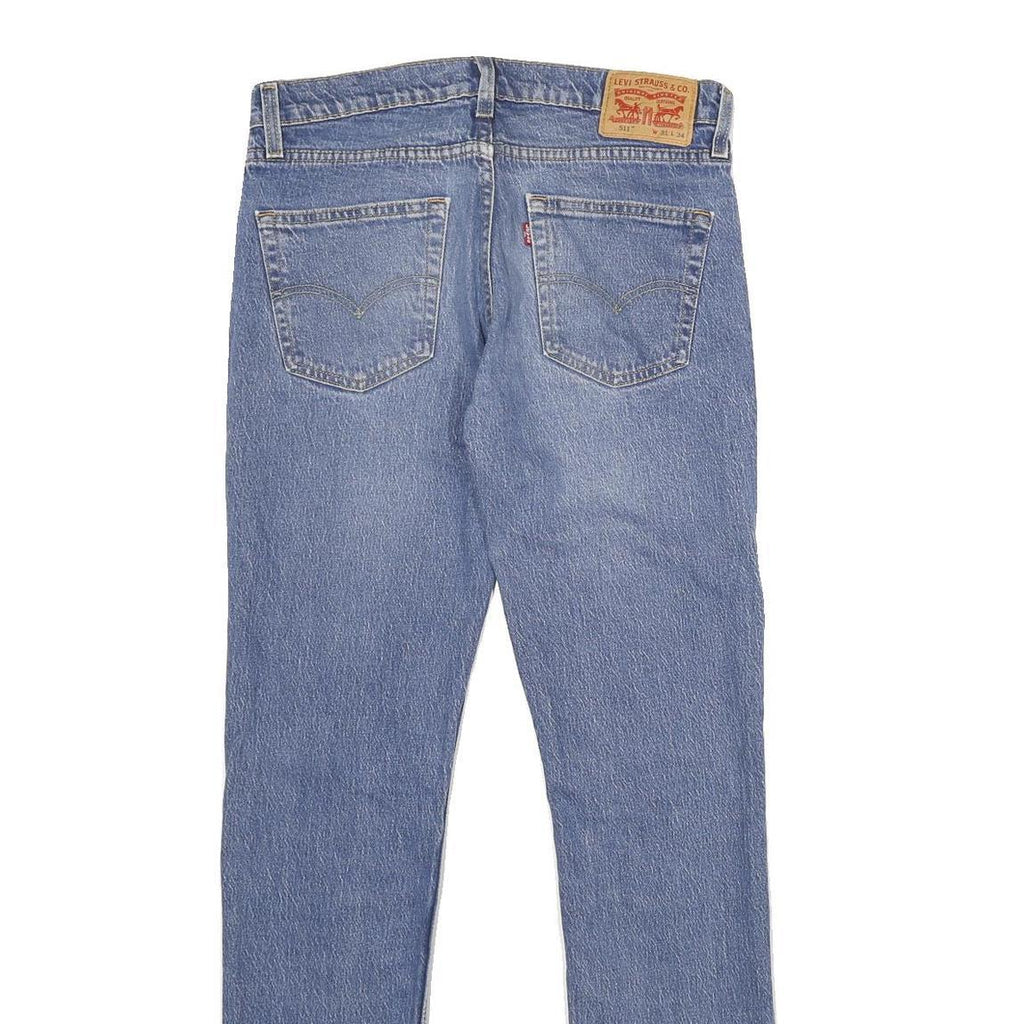 LEVI'S 511 Slim Mens Blue Slim Skinny Denim Light W31 L34 Classic Zip Jeans