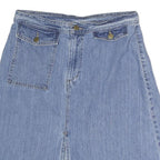 LEVI'S Womens Blue Denim Mini Cotton Skirt M Button Closure Casual Authentic