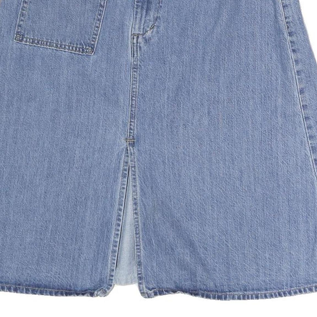 LEVI'S Womens Blue Denim Mini Cotton Skirt M Button Closure Casual Authentic