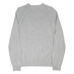 TOMMY HILFIGER Mens Grey Plain Jumper Crew Neck Basic Knit M Cotton Blend Casual