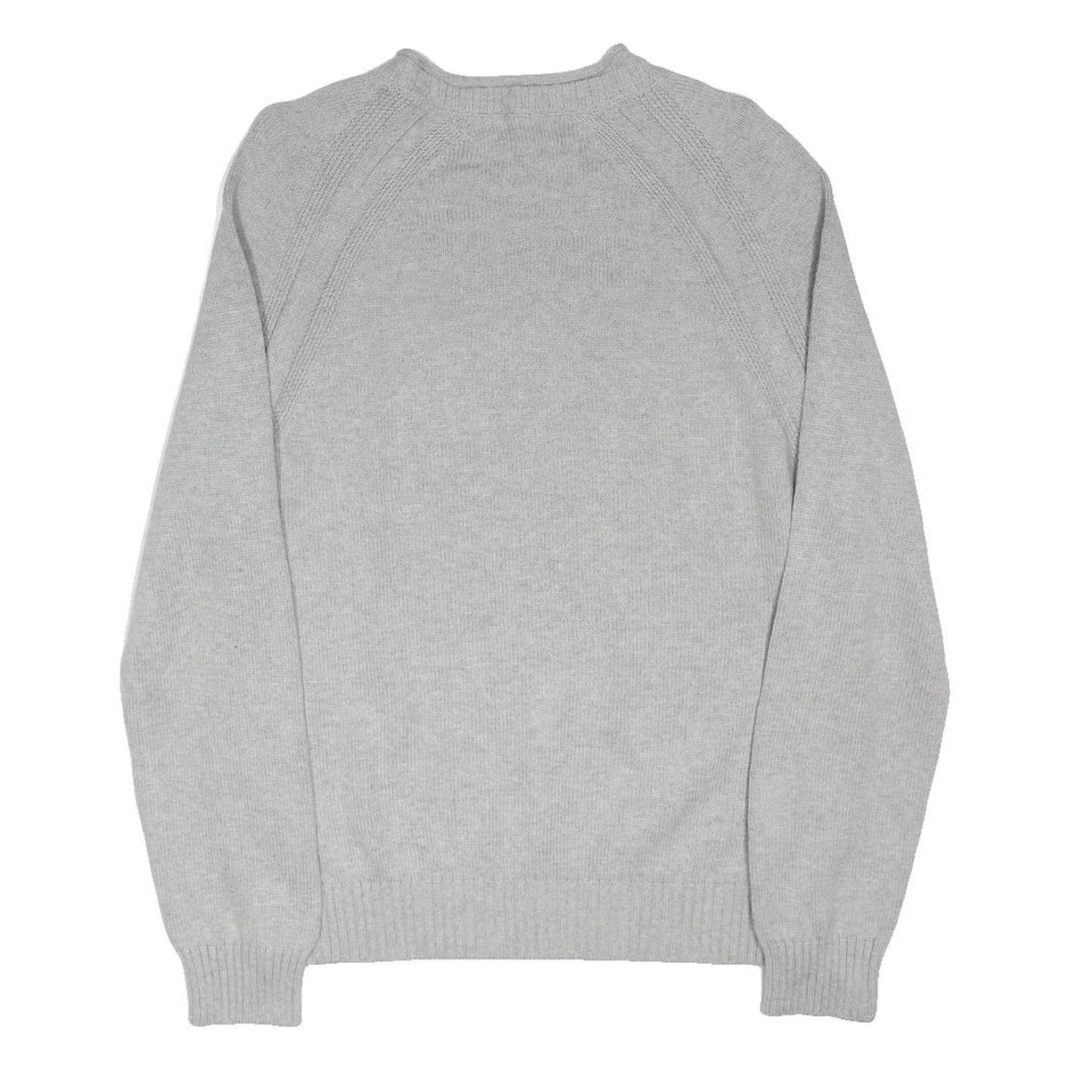 TOMMY HILFIGER Mens Grey Plain Jumper Crew Neck Basic Knit M Cotton Blend Casual