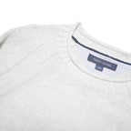 TOMMY HILFIGER Mens Grey Plain Jumper Crew Neck Basic Knit M Cotton Blend Casual