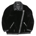 Womens Black Faux Fur Biker Jacket UK 10 Polyester Zip Plain Stylish Warm