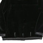 Womens Black Faux Fur Biker Jacket UK 10 Polyester Zip Plain Stylish Warm