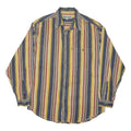 BUFFALO SOLDIER Mens Blue & Yellow Stripe Shirt M Casual Button Down Long Sleeve