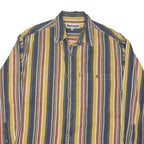 BUFFALO SOLDIER Mens Blue & Yellow Stripe Shirt M Casual Button Down Long Sleeve