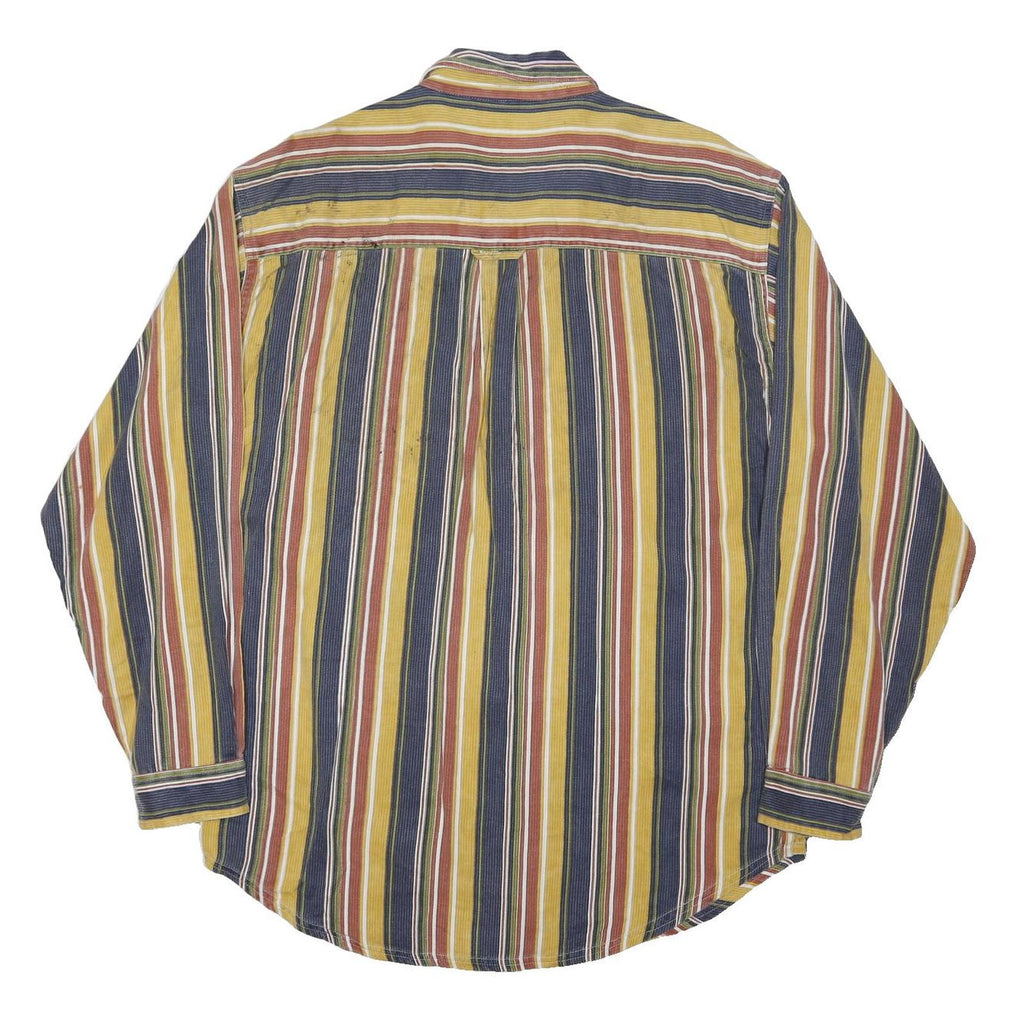 BUFFALO SOLDIER Mens Blue & Yellow Stripe Shirt M Casual Button Down Long Sleeve
