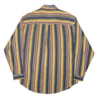 BUFFALO SOLDIER Mens Blue & Yellow Stripe Shirt M Casual Button Down Long Sleeve