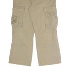 BRUNOTTO Mens Cotton Blend Beige Relaxed Cargo Trousers W36 L29 Utility Casual