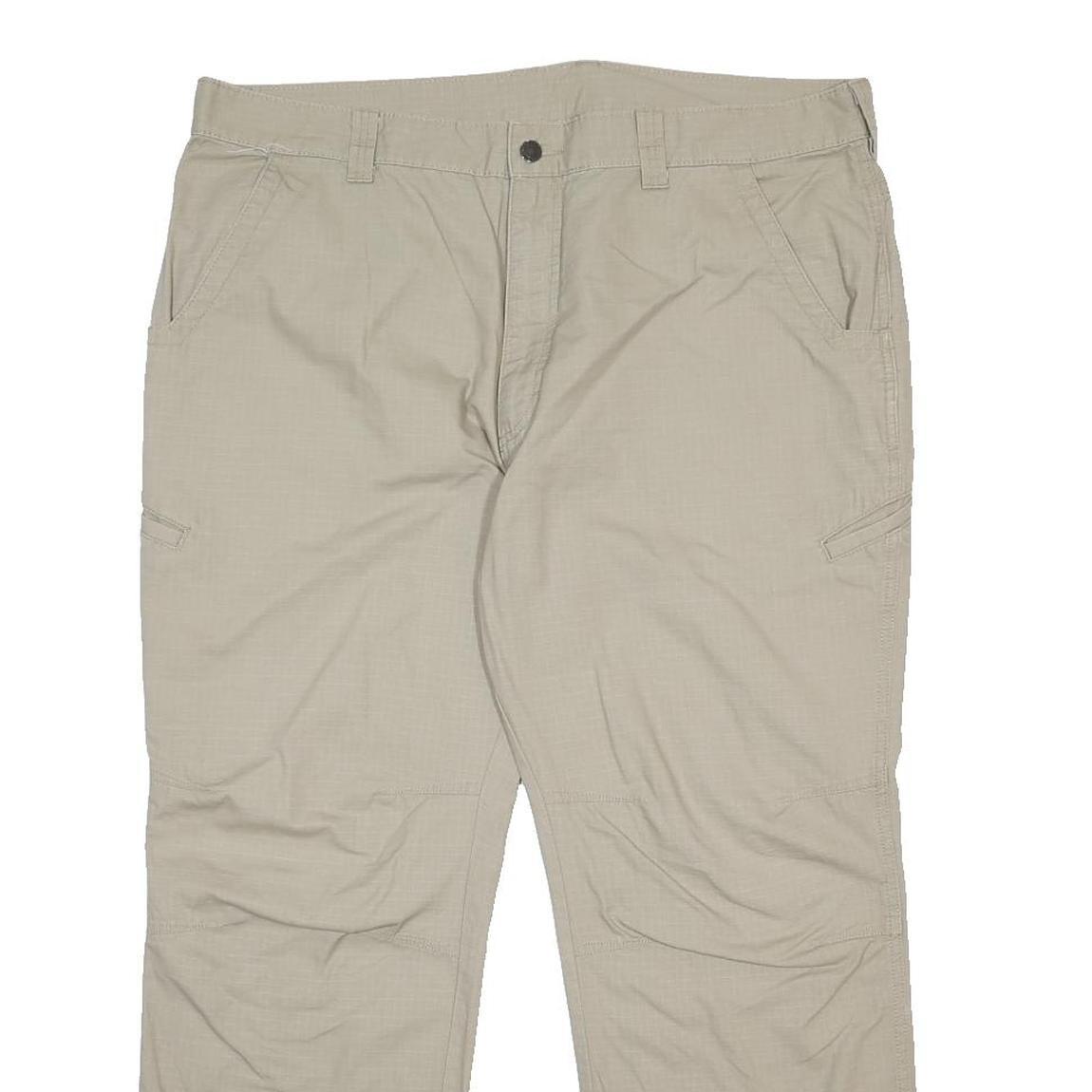 DICKIES Mens Cotton Beige Regular Fit Straight Leg Trousers W40 L30 Workwear