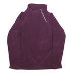 CALVIN KLEIN Womens Purple Pullover Plain 1/4 Zip Polyester Blend Jumper L
