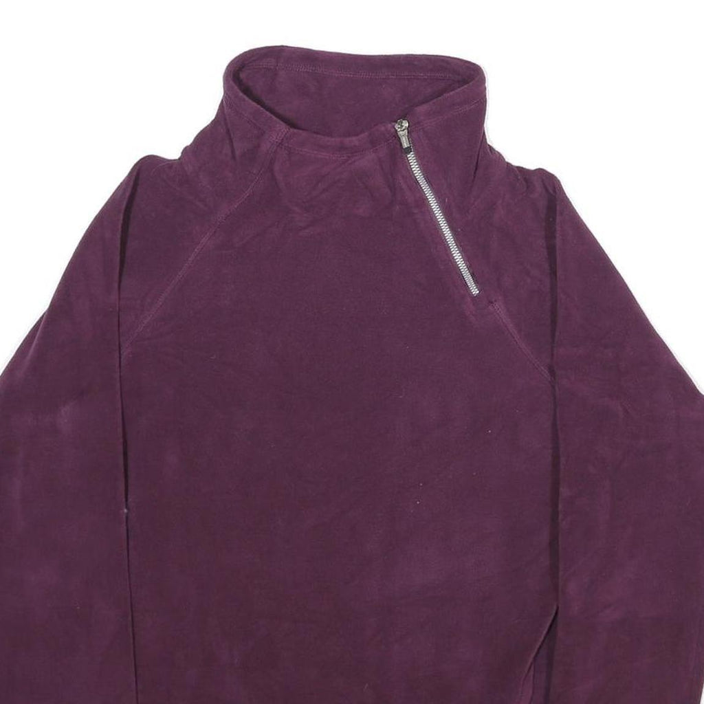 CALVIN KLEIN Womens Purple Pullover Plain 1/4 Zip Polyester Blend Jumper L