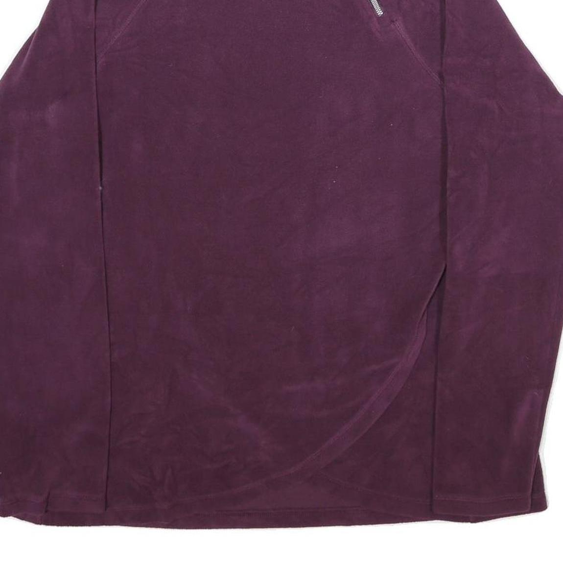 CALVIN KLEIN Womens Purple Pullover Plain 1/4 Zip Polyester Blend Jumper L