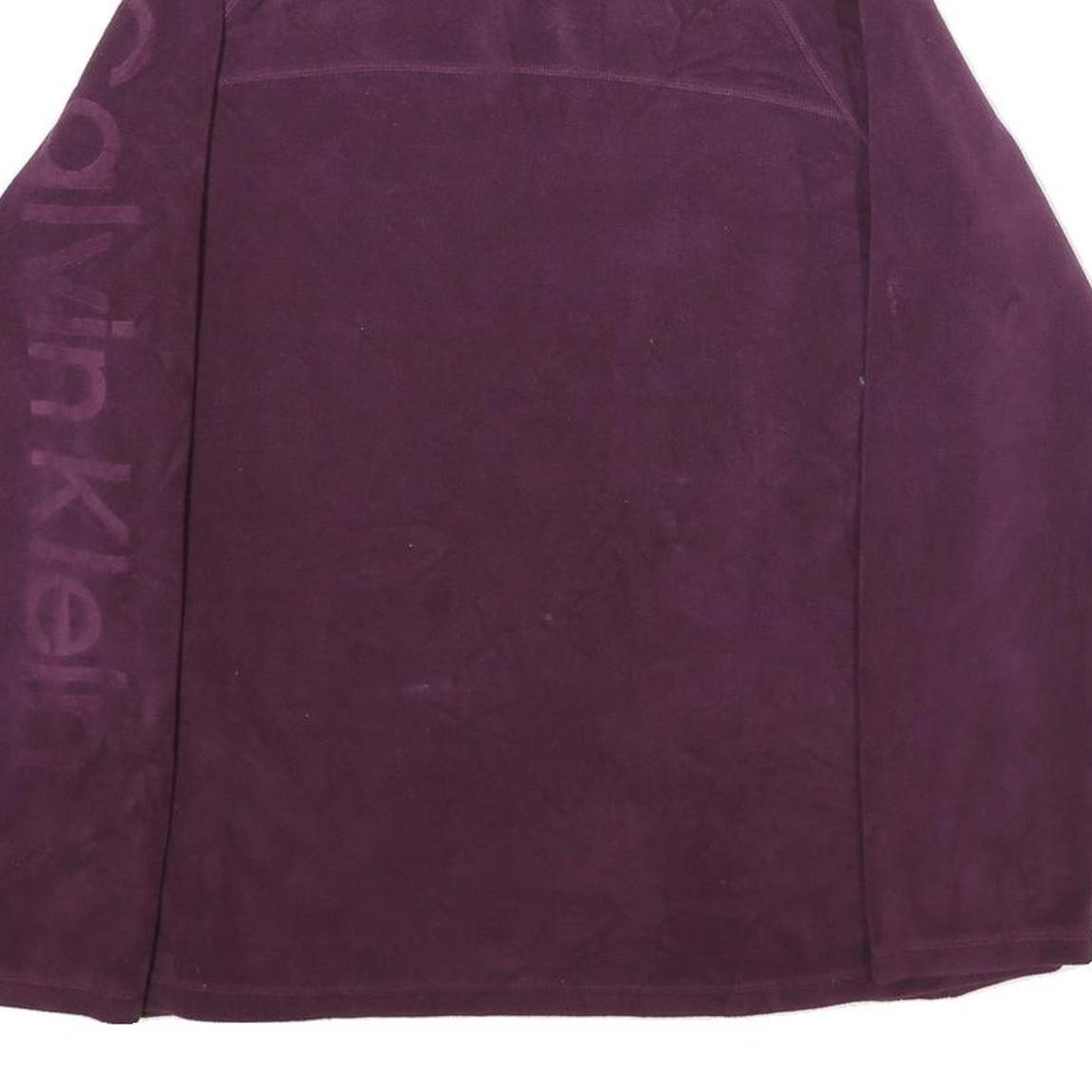CALVIN KLEIN Womens Purple Pullover Plain 1/4 Zip Polyester Blend Jumper L
