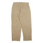 DICKIES Mens Cotton Blend Beige Regular Fit Straight Leg Trousers W33 L30