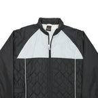 NIKE Womens Black & Light Grey Quilted Track Jacket M Polyester Blend Zip