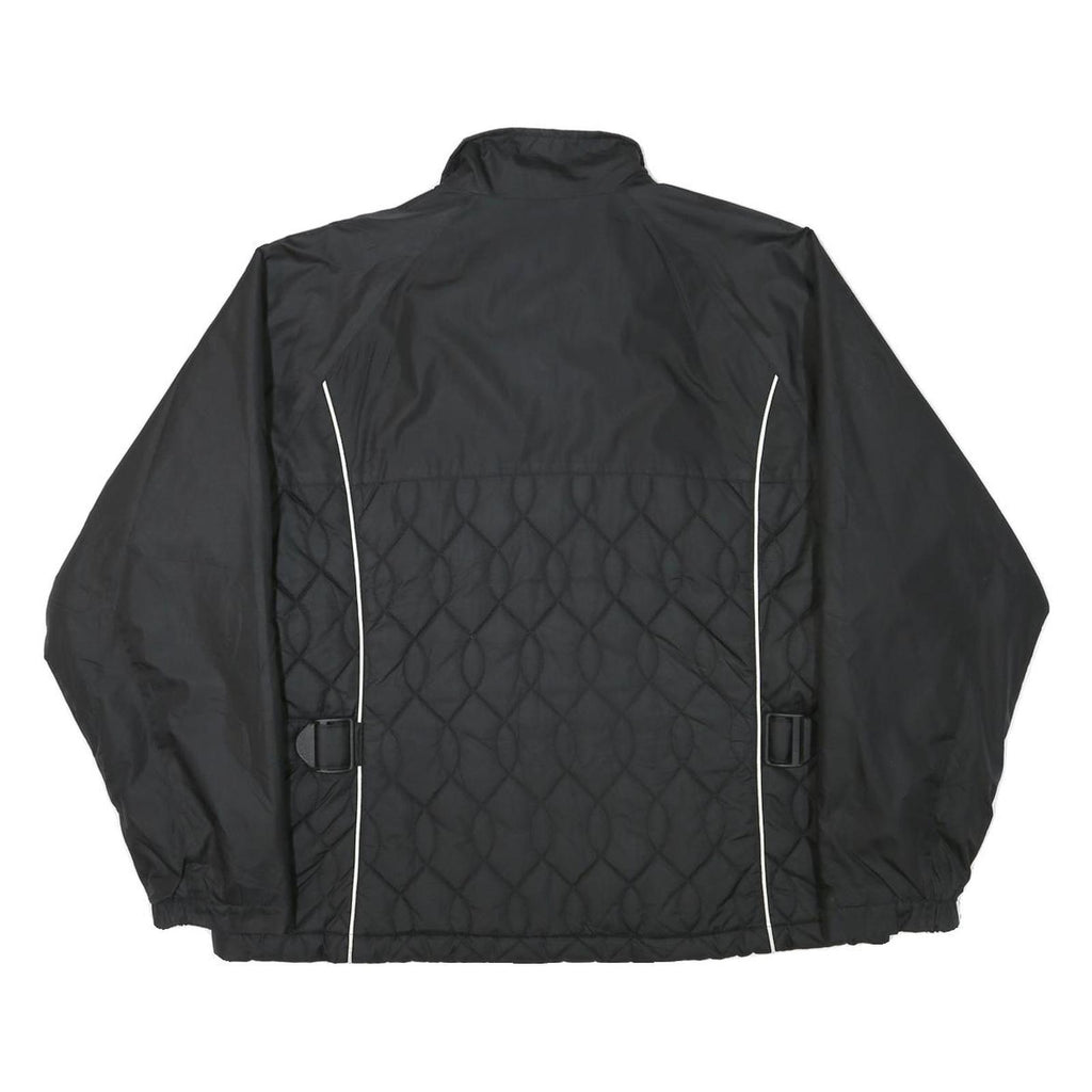 NIKE Womens Black & Light Grey Quilted Track Jacket M Polyester Blend Zip