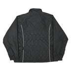 NIKE Womens Black & Light Grey Quilted Track Jacket M Polyester Blend Zip