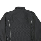 NIKE Womens Black & Light Grey Quilted Track Jacket M Polyester Blend Zip