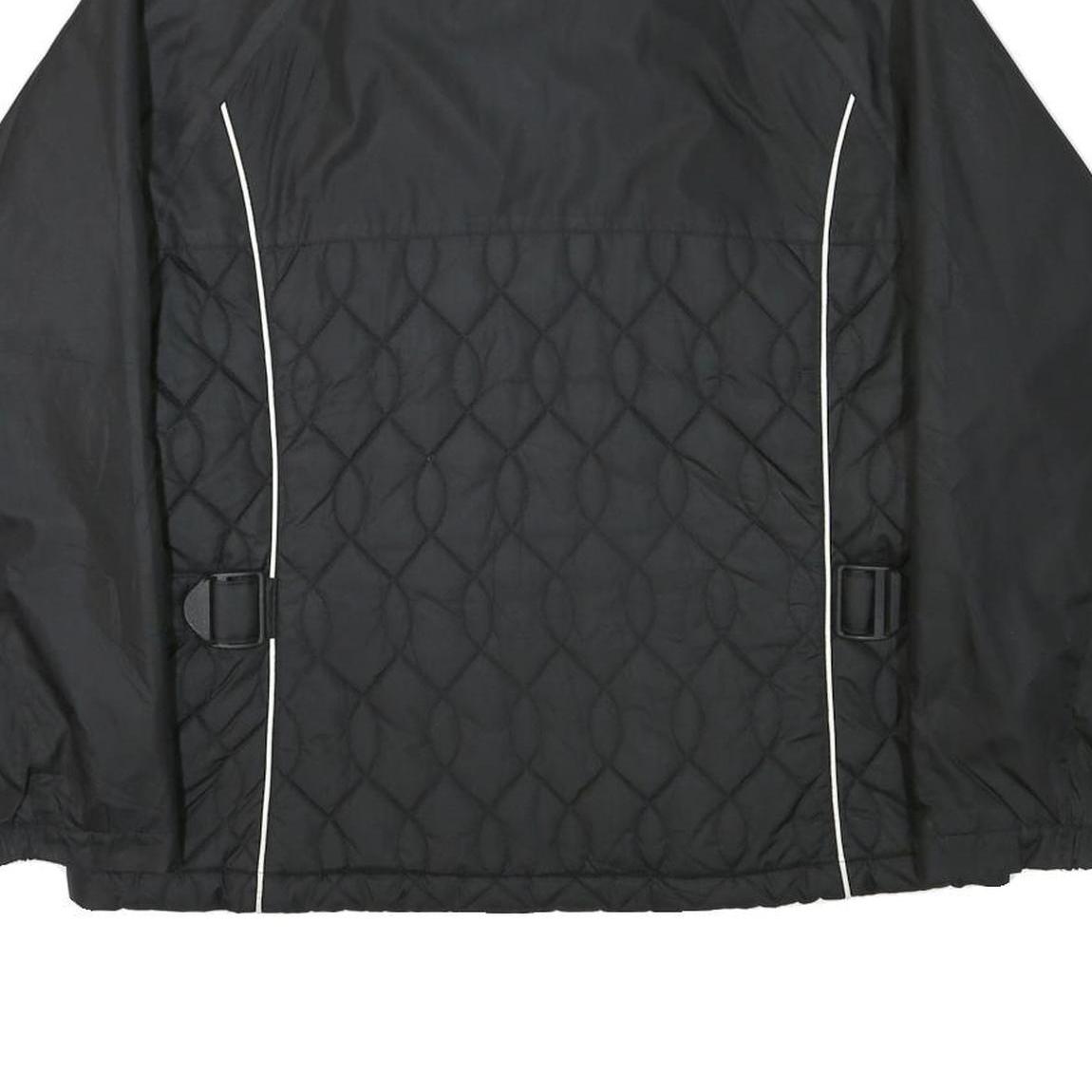 NIKE Womens Black & Light Grey Quilted Track Jacket M Polyester Blend Zip