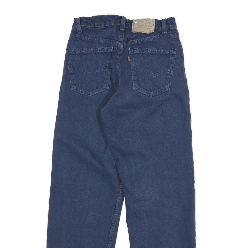 LEVI'S Womens Cotton Blend Blue Regular Straight Trousers W24 L28 Classic Zip