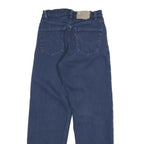 LEVI'S Womens Cotton Blend Blue Regular Straight Trousers W24 L28 Classic Zip