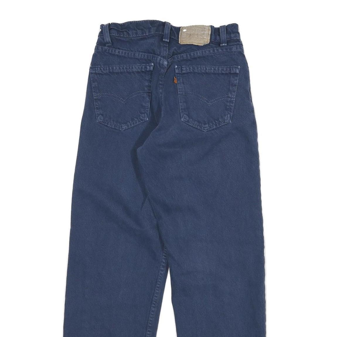 LEVI'S Womens Cotton Blend Blue Regular Straight Trousers W24 L28 Classic Zip