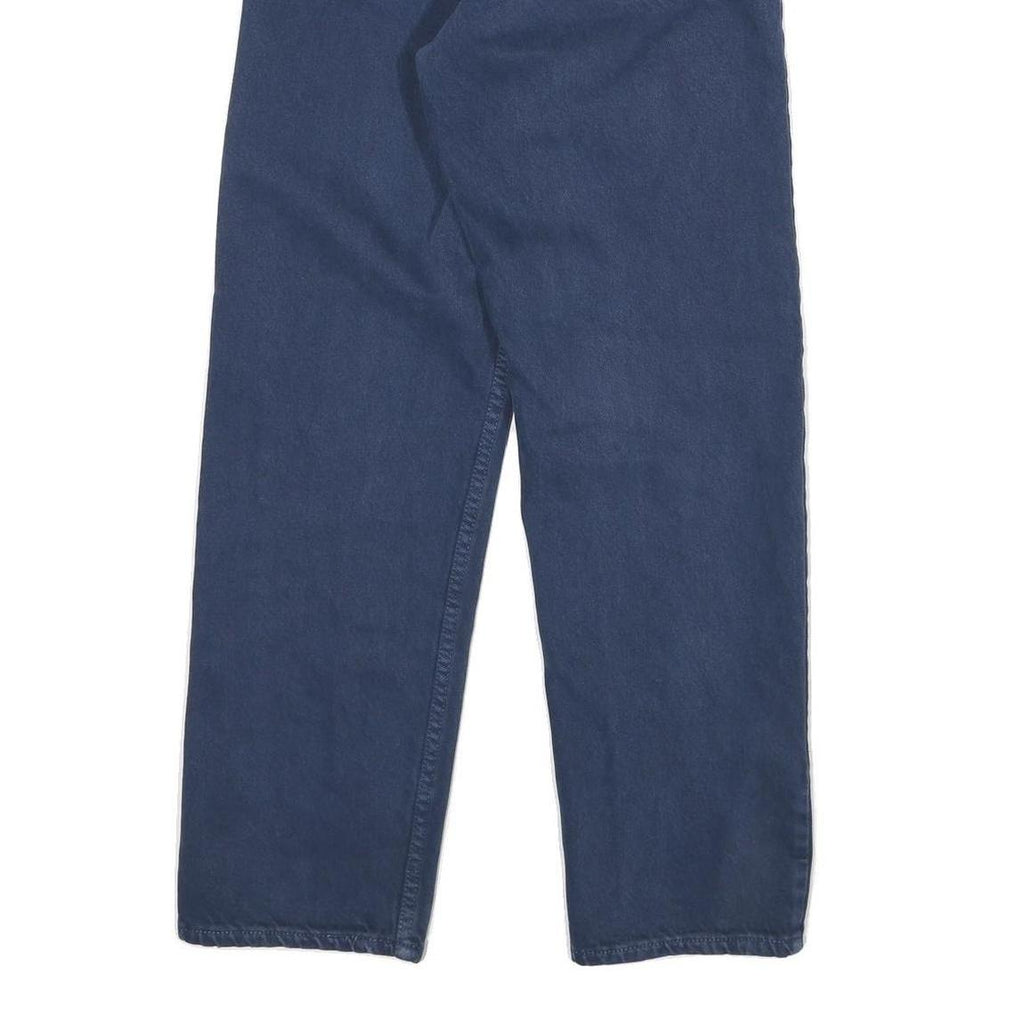 LEVI'S Womens Cotton Blend Blue Regular Straight Trousers W24 L28 Classic Zip