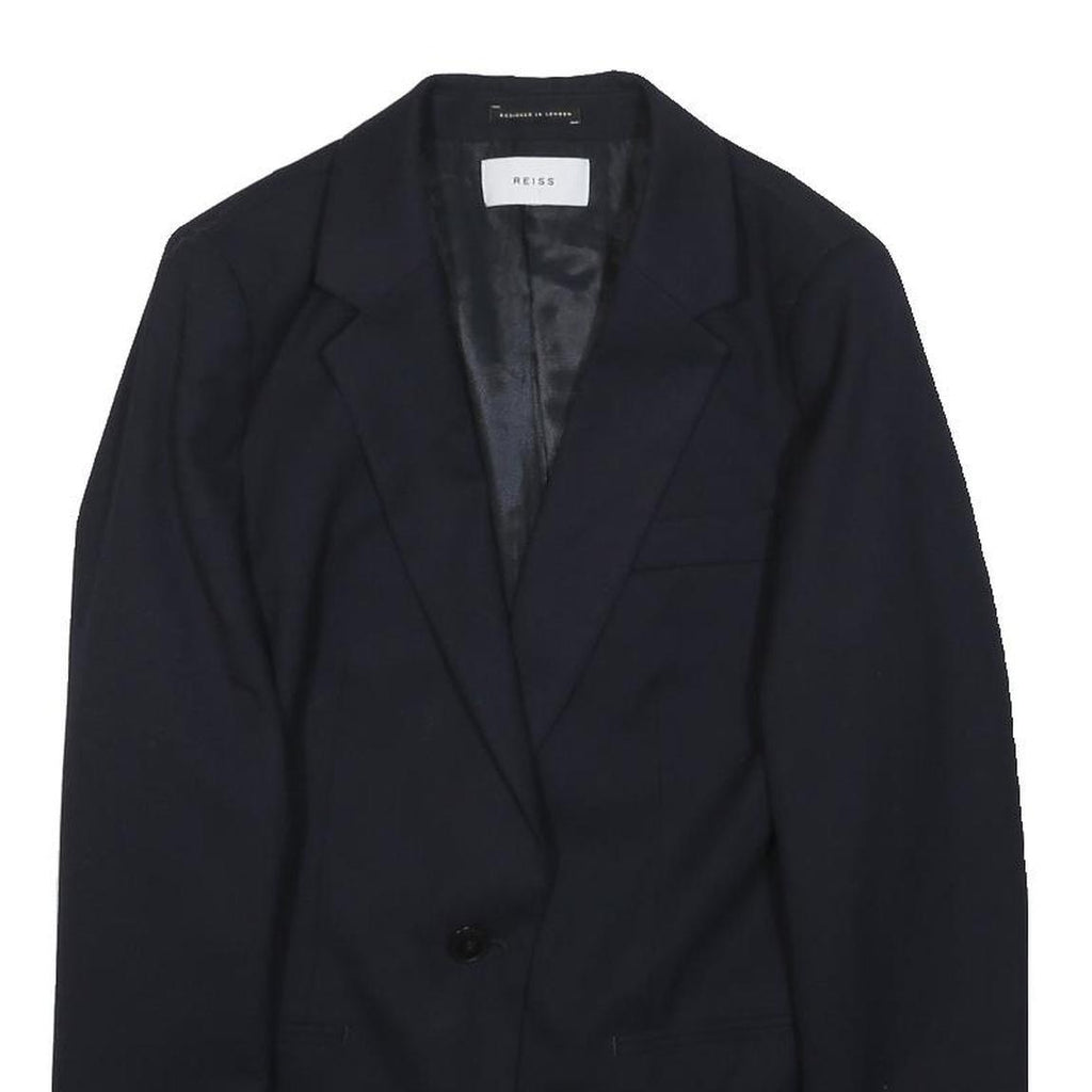 REISS Mens Black Classic Jacket S Cotton Blend Plain Button Closure Stylish