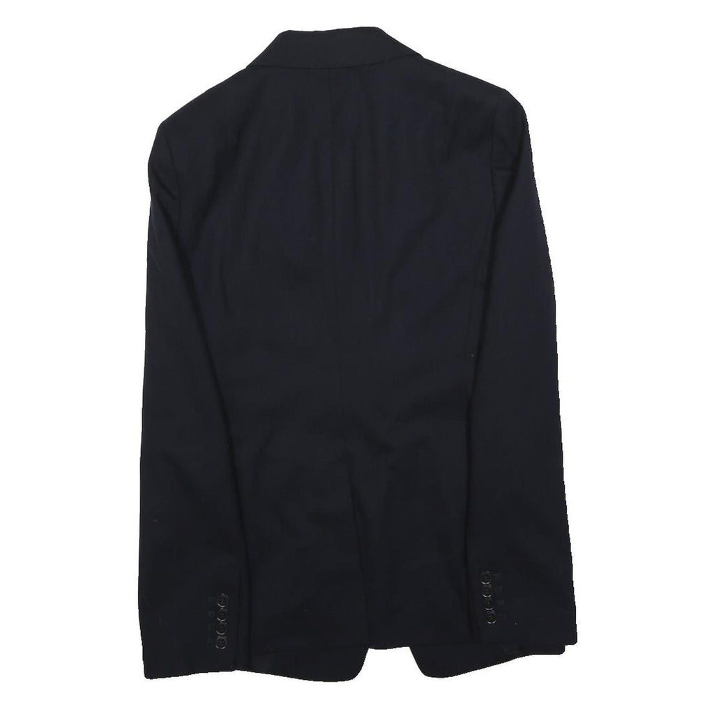 REISS Mens Black Classic Jacket S Cotton Blend Plain Button Closure Stylish