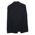 REISS Mens Black Classic Jacket S Cotton Blend Plain Button Closure Stylish