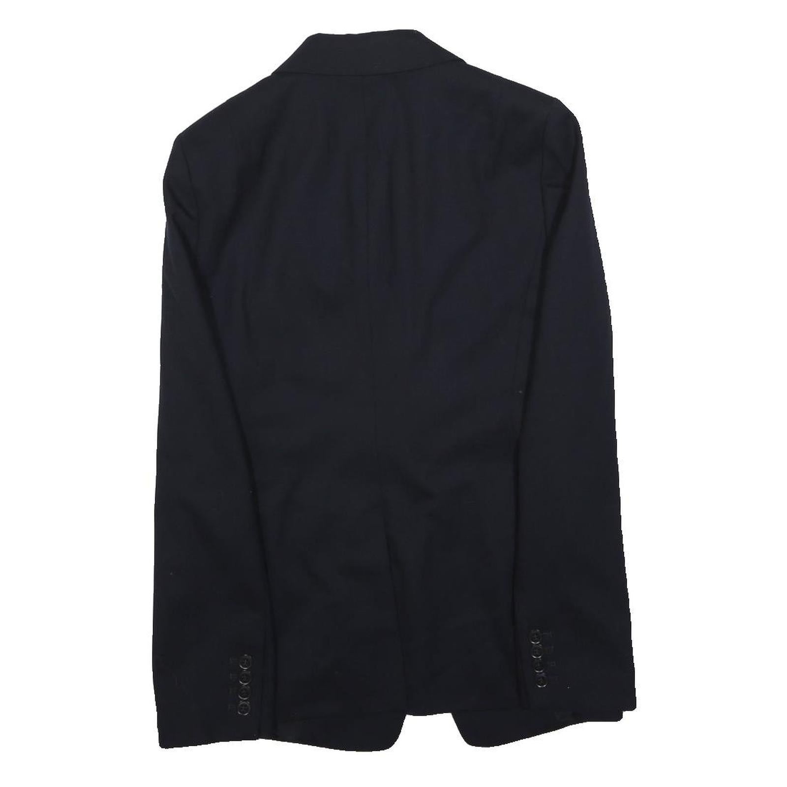 REISS Mens Black Classic Jacket S Cotton Blend Plain Button Closure Stylish