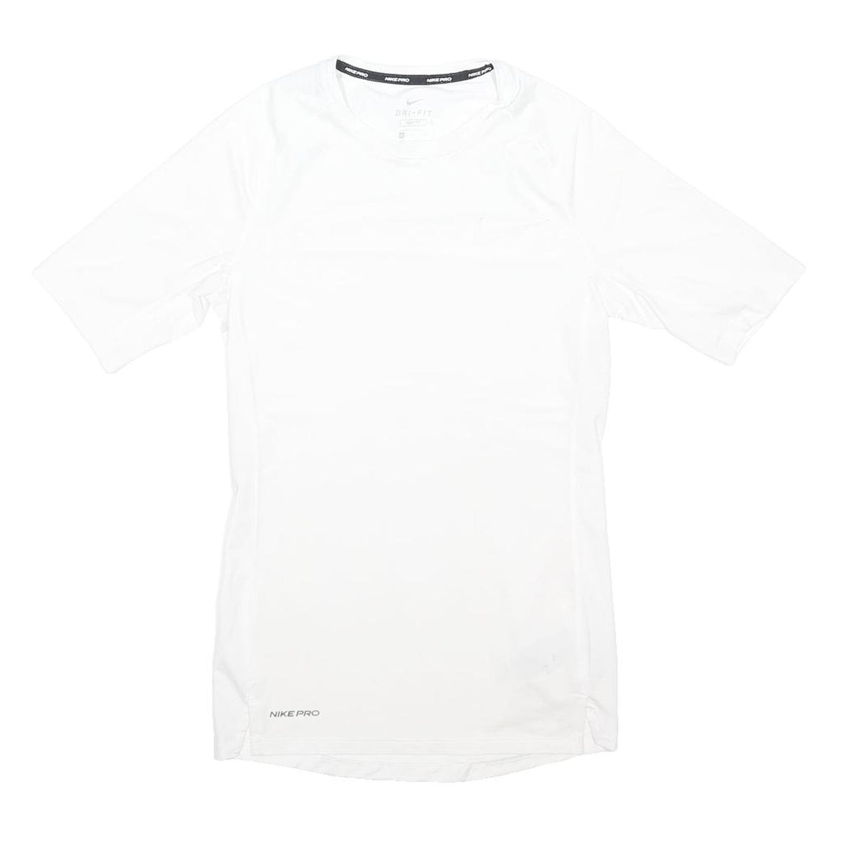 NIKE Mens White Pro Athletic T-Shirt S Short Sleeve Crew Neck Performance