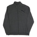 PUMA Mens Black Grey Classic Zip Cotton Blend Jacket L Sweatshirt Trackwear