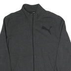 PUMA Mens Black Grey Classic Zip Cotton Blend Jacket L Sweatshirt Trackwear