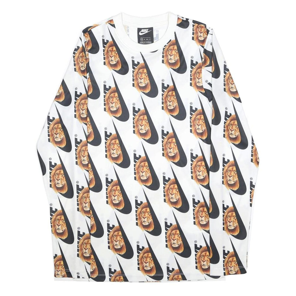 NIKE x Skepta Sk Air Lion Mens White & Brown Lion Graphic Long Sleeve T-Shirt XS