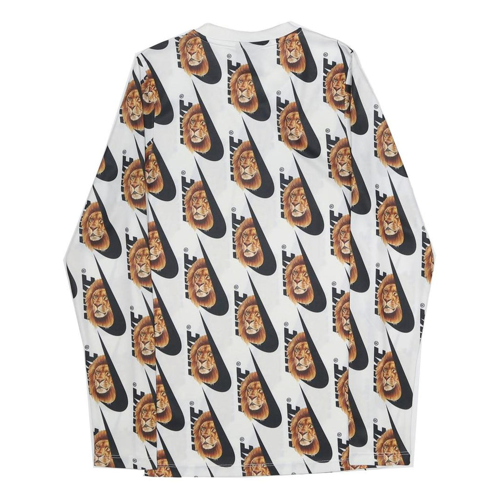 NIKE x Skepta Sk Air Lion Mens White & Brown Lion Graphic Long Sleeve T-Shirt XS