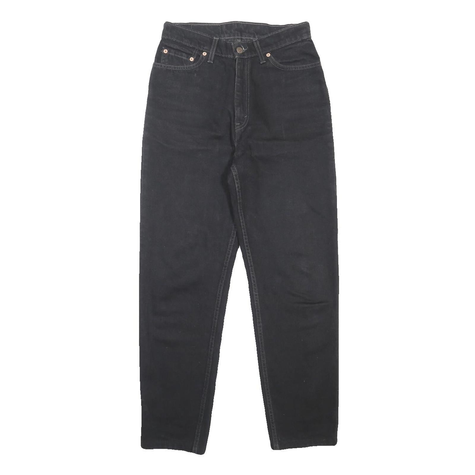 LEVI'S 512 Tapered Womens Jeans Black Slim Cotton Denim W28 L29 Classic Zip