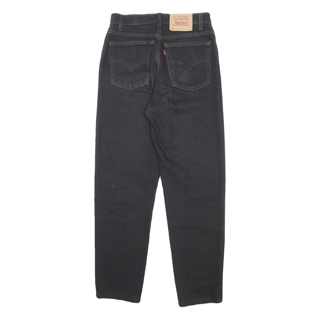 LEVI'S 512 Tapered Womens Jeans Black Slim Cotton Denim W28 L29 Classic Zip