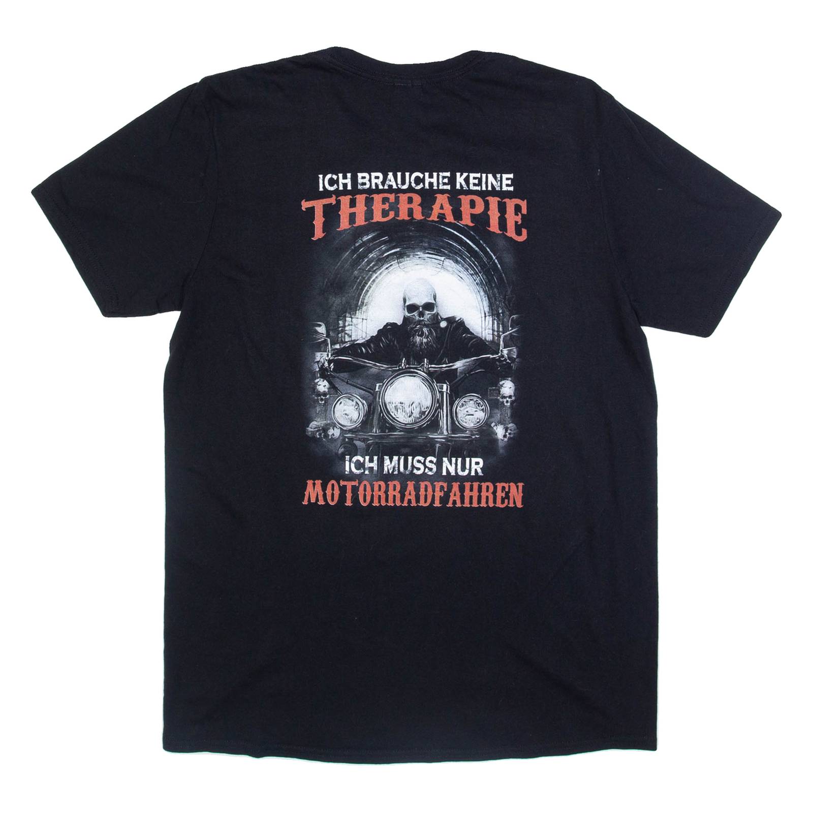 Skull Mens Biker T-Shirt Black L