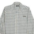 JACK AND JONES Mens Blue & White Checked Shirt M Casual Cotton Blend Long Sleeve