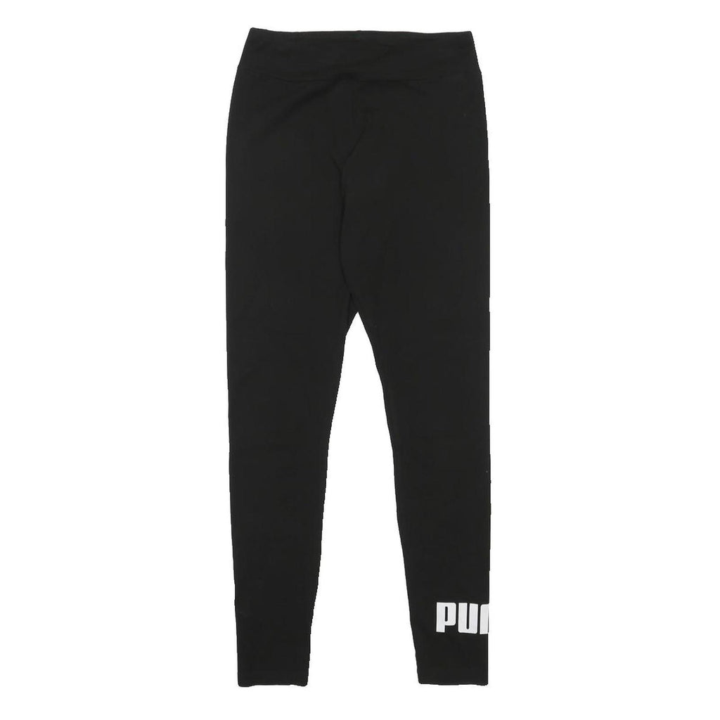 PUMA Womens Joggers Black Slim Skinny UK 12 W24 L25 Logo Print
