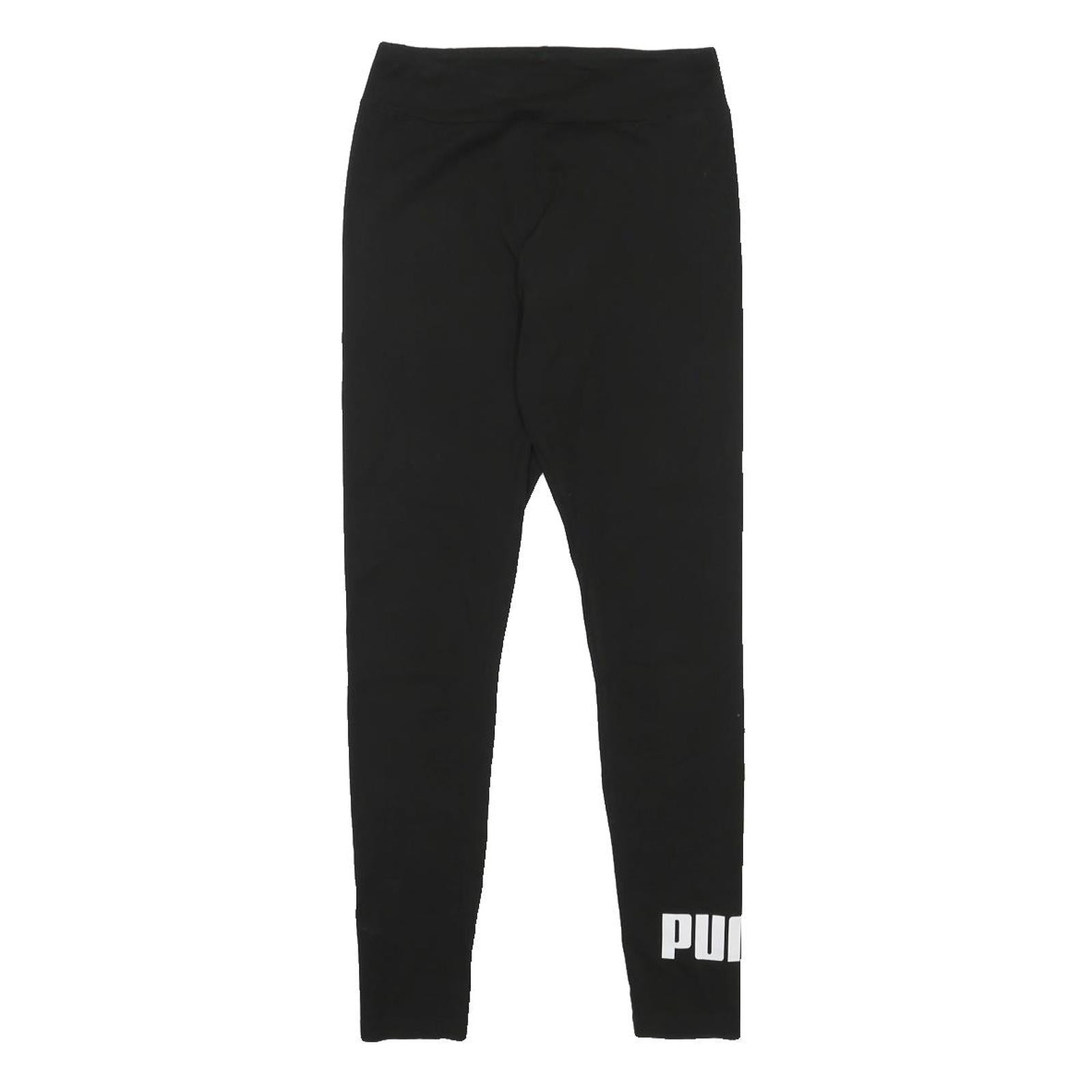 PUMA Womens Joggers Black Slim Skinny UK 12 W24 L25 Logo Print
