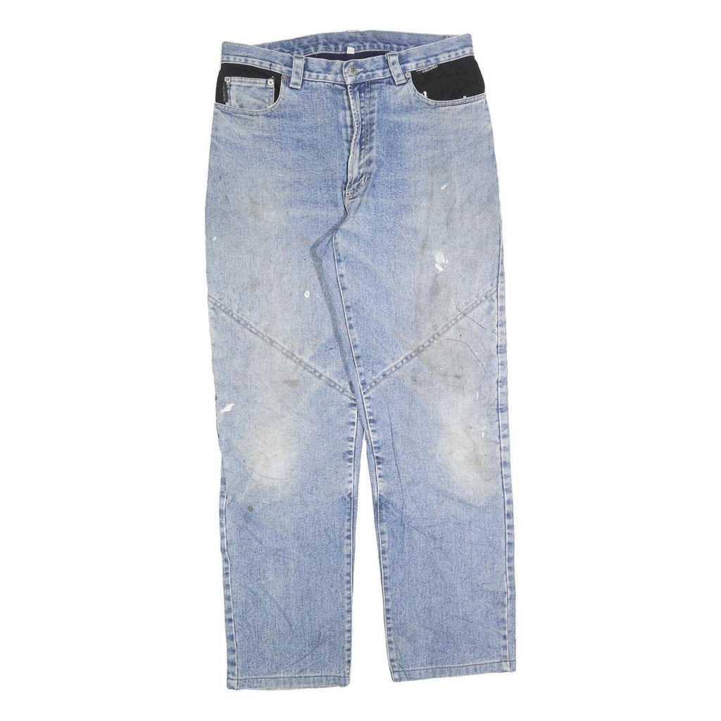 PETROL Mens Jeans Blue Regular Straight Denim Light W33 L32 Contrast Pockets